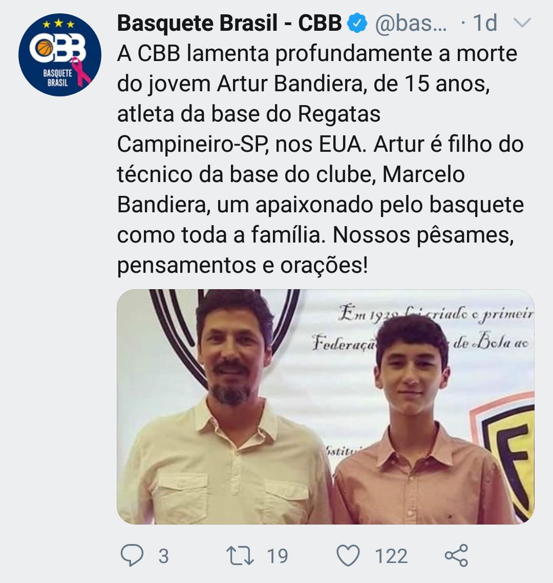 Jogador brasileiro de 15 anos é encontrado morto nos EUA