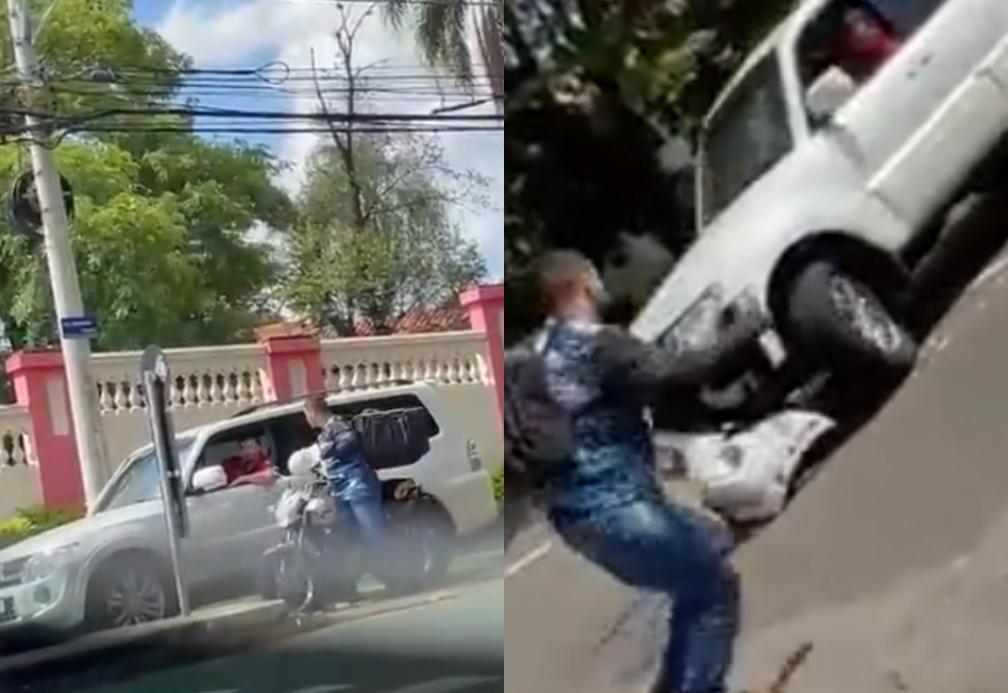Motorista atropela motoboy durante briga no trânsito; Veja vídeo