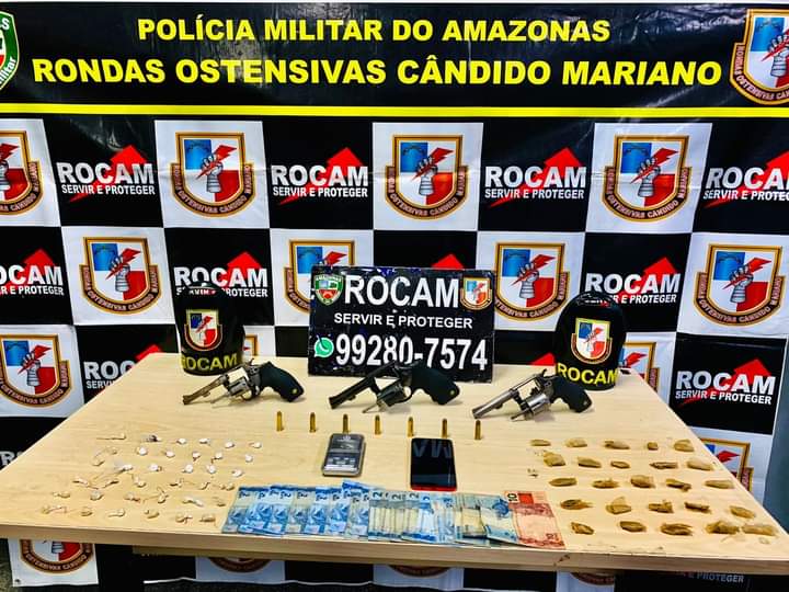 Homem é preso com armas e drogas em Manaus 