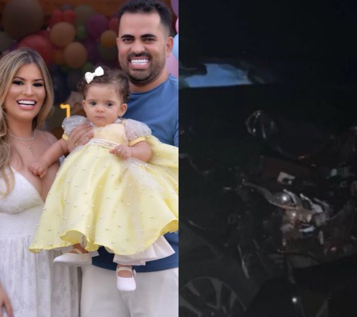 Influencers Maluzinha e Roninho e filha de 1 ano sofrem acidente de carro  