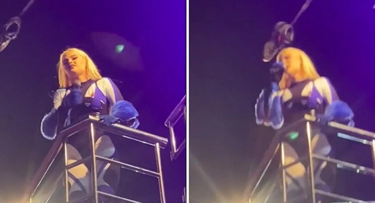 Luísa Sonza é atingida por tênis na cabeça durante show