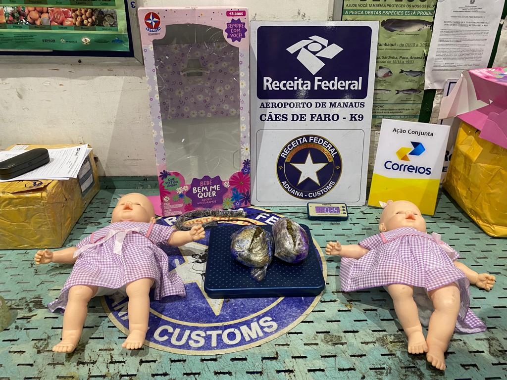 Receita Federal apreende bonecas recheadas de drogas em Correios de Manaus