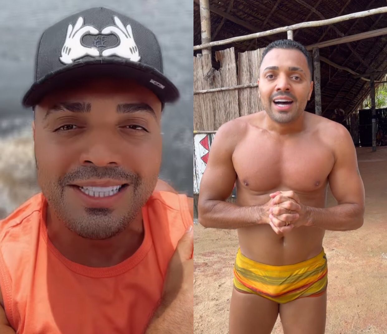 Em Manaus, Tirullipa visita tribo indígena com as filhas; veja fotos