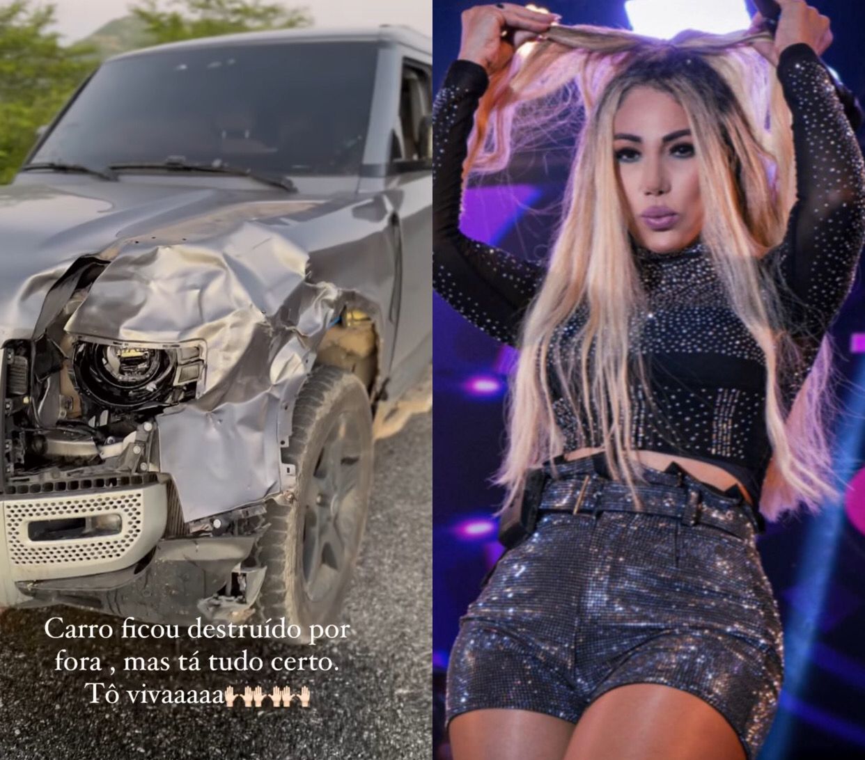 Cantora Taty Girl sofre acidente a caminho de show em Natal 