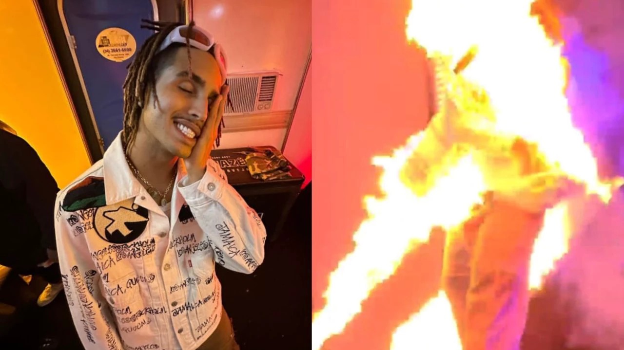 Fogo atinge Matuê durante show em Minas Gerais