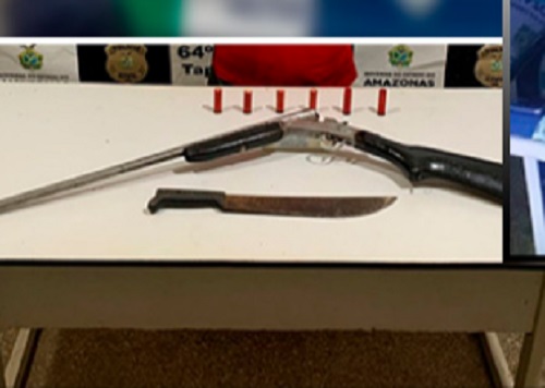 Homem é preso com espingarda ao ameaçar desafeto de morte no Amazonas