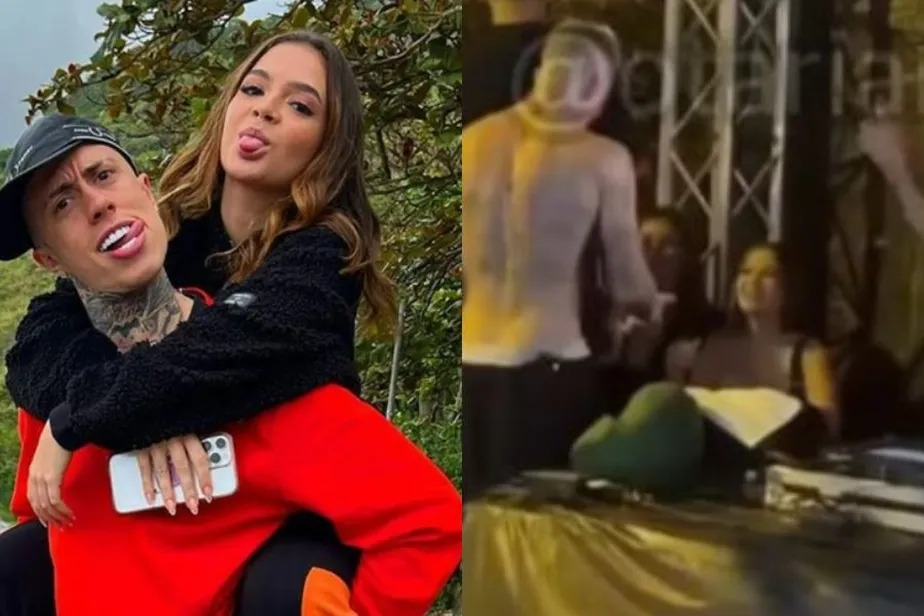 MC Daniel surpreende público, se declara para Mel Maia e beija atriz no palco em show nos EUA