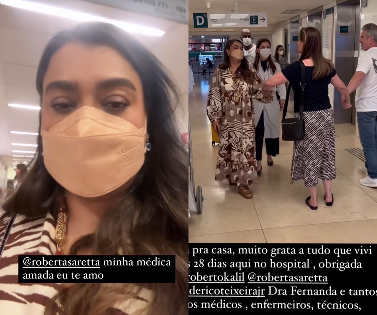 Preta Gil recebe alta após quase 1 mês internada e comemora