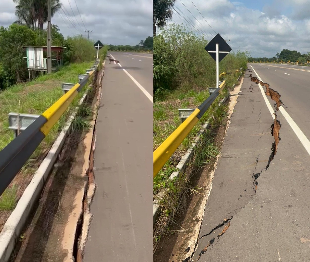 Trecho da AM-070 será interditado após afundamento na pista