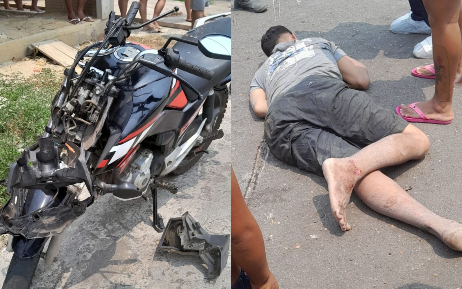 Acidente em cruzamento deixa motociclista ferido no Amazonas