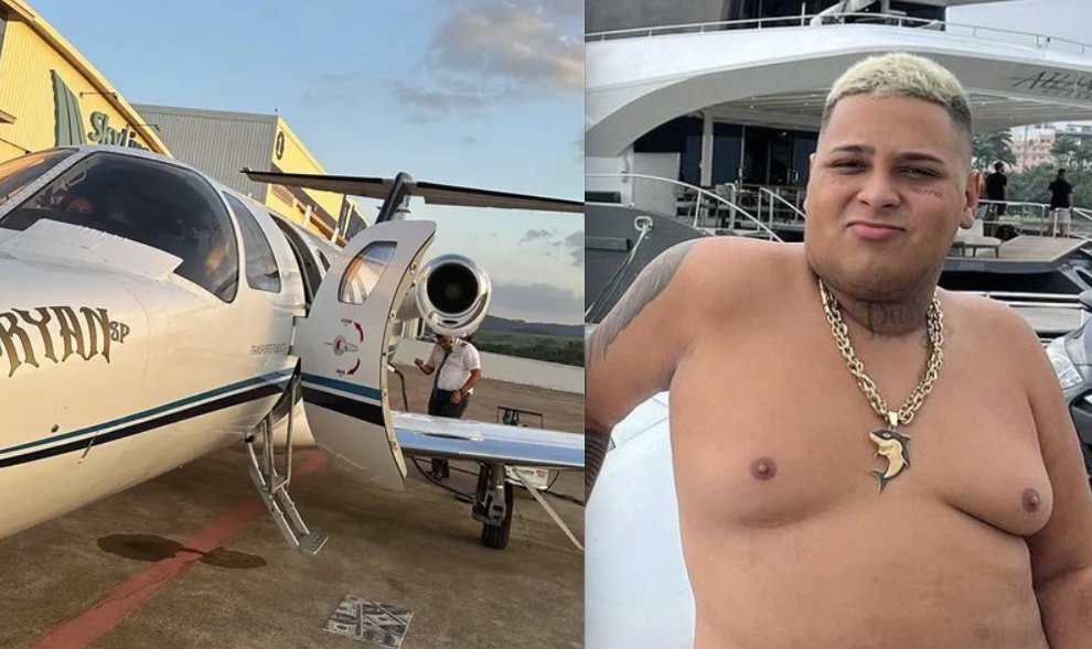 MC Ryan SP, do hit 'Tubarão Te Amo', tenta se jogar de avião durante crise