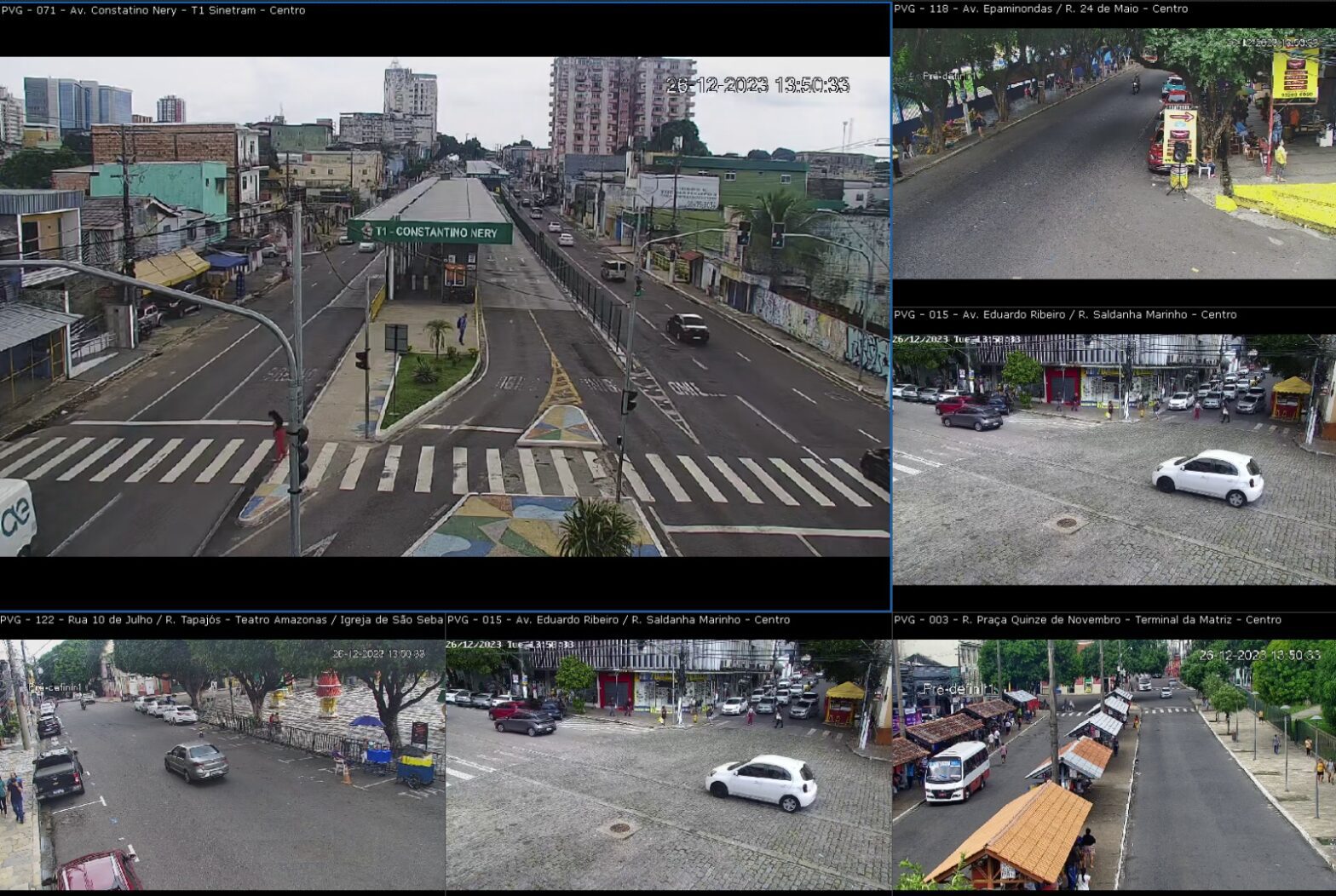 Centro de Manaus será monitorado por câmeras para coibir ações de bandidos