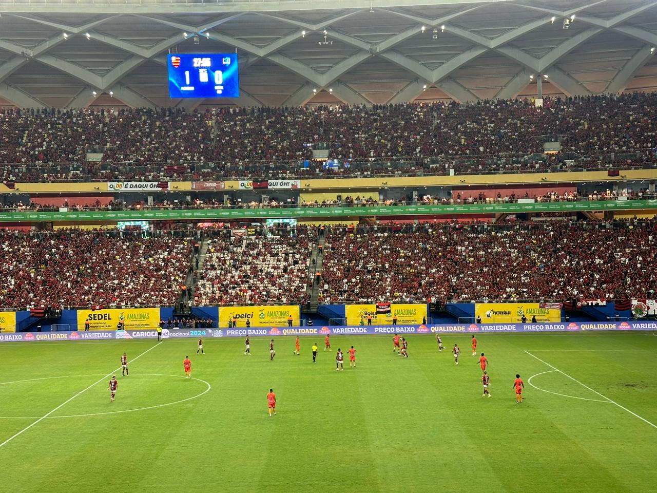 Flamengo abre o placar aos 3 minutos contra o Audax em Manaus