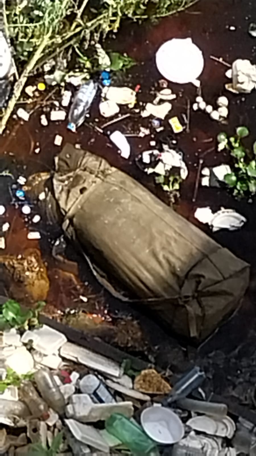 Parte de corpo humano é encontrada em bolsa boiando no Roadway de Manaus