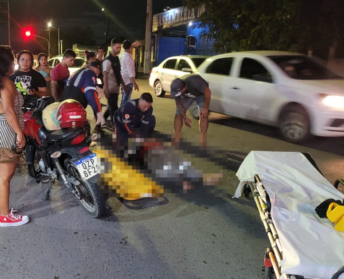 Colisão entre motos deixa homem ferido em acidente na Cidade Nova