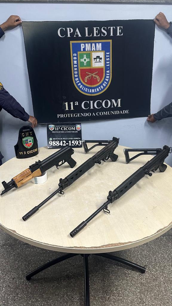 Trio é preso com fuzis do exército venezuelano no Ouro Verde