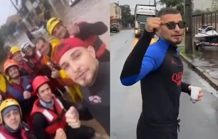 Barco com MC Gui afunda no RS e funkeiro é salvo por bombeiros 