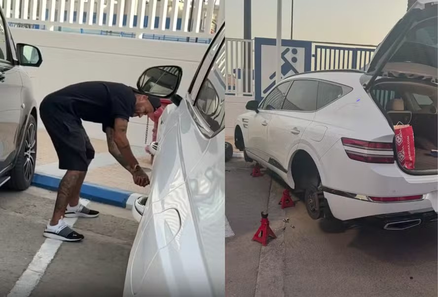 Neymar fura pneu de carro de amigo por “vingança”