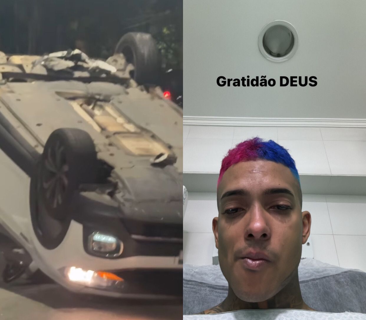 MC Brinquedo sofre acidente de carro: 'Deus me deixou viver de novo'