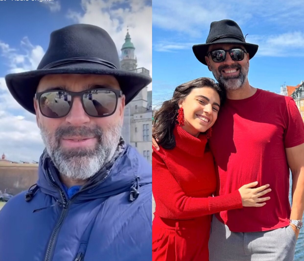 De barba, Tadeu Schmidt surge irreconhecível em viagem à Dinamarca