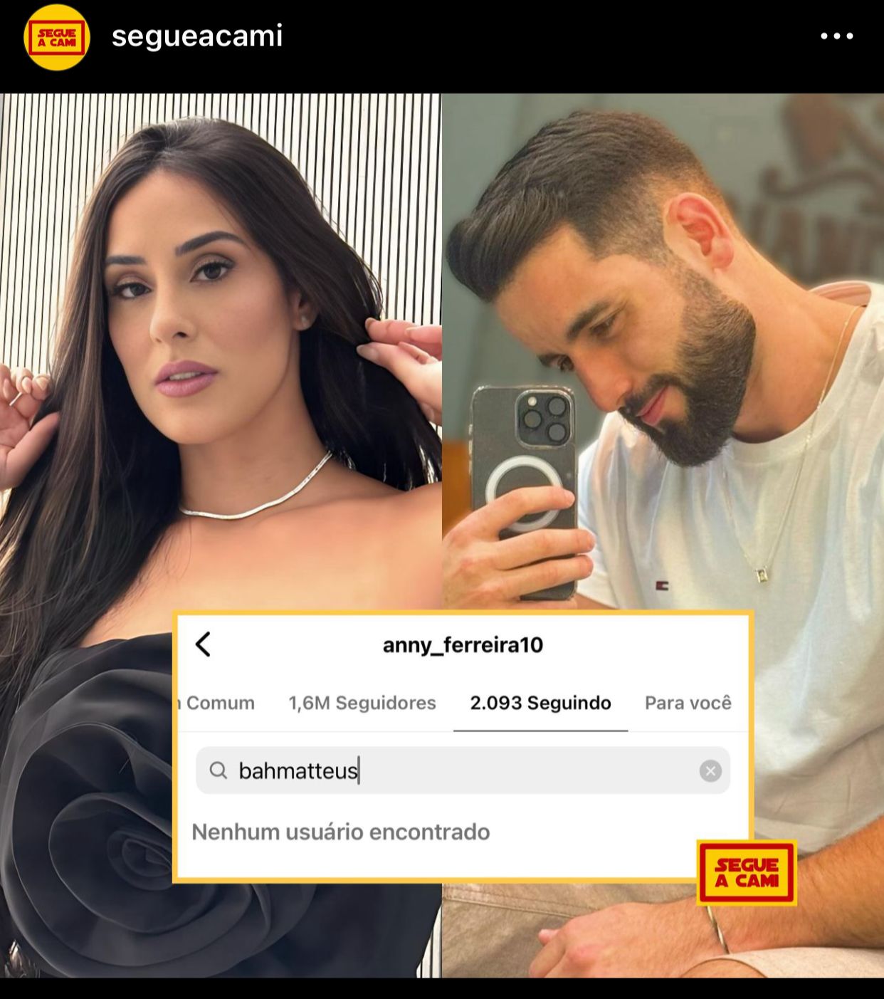 Deniziane retribui unfollow de Matteus no Instagram