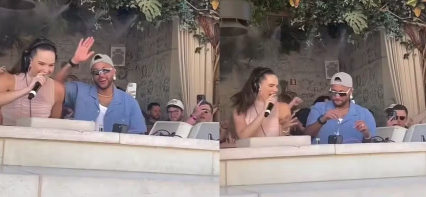 Neymar ataca de DJ em balada em Las Vegas