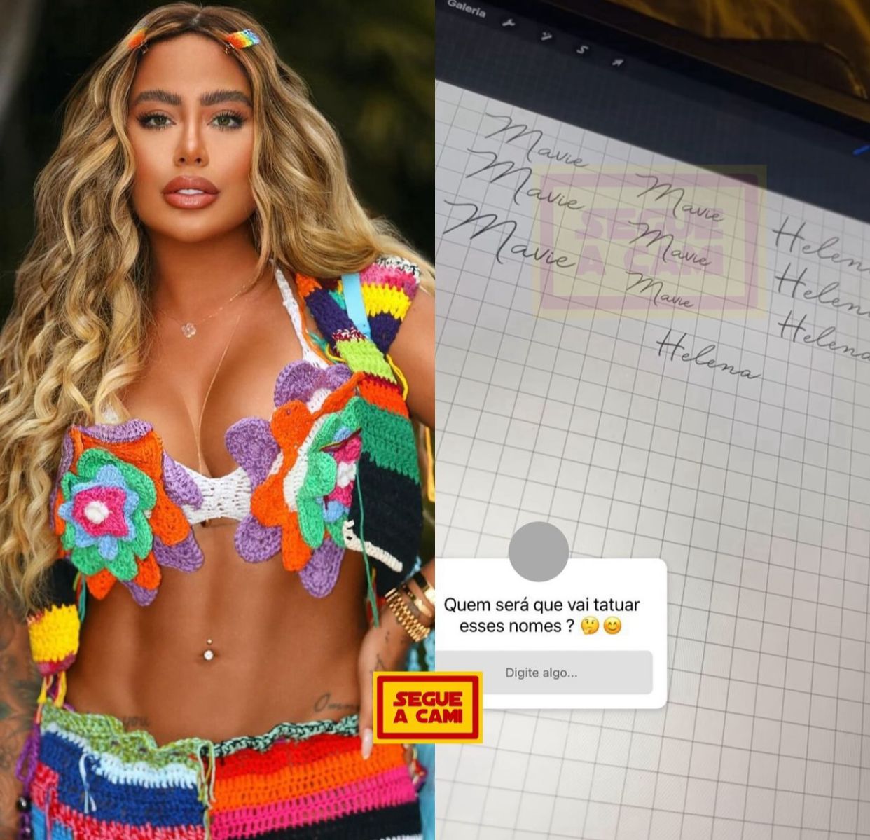 Irmã de Neymar faz tatuagem em homenagem às sobrinhas Mavie e Helena