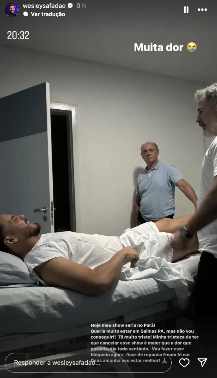 Wesley Safadão cancela show por problemas de saúde e relata: "muita dor"