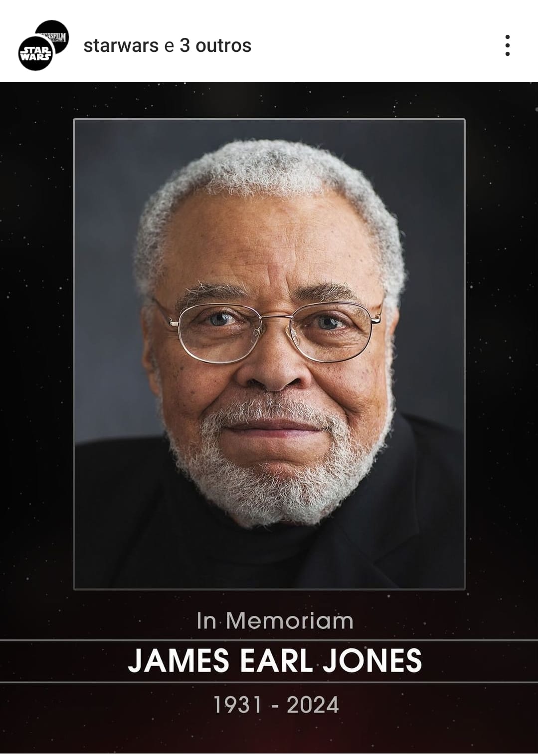 Criador de Star Wars, George Lucas faz homenagem a James Earl Jones