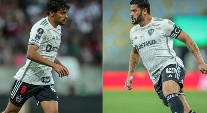 Hulk e Scarpa discutem durante jogo do Atlético-MG contra o Fluminense
