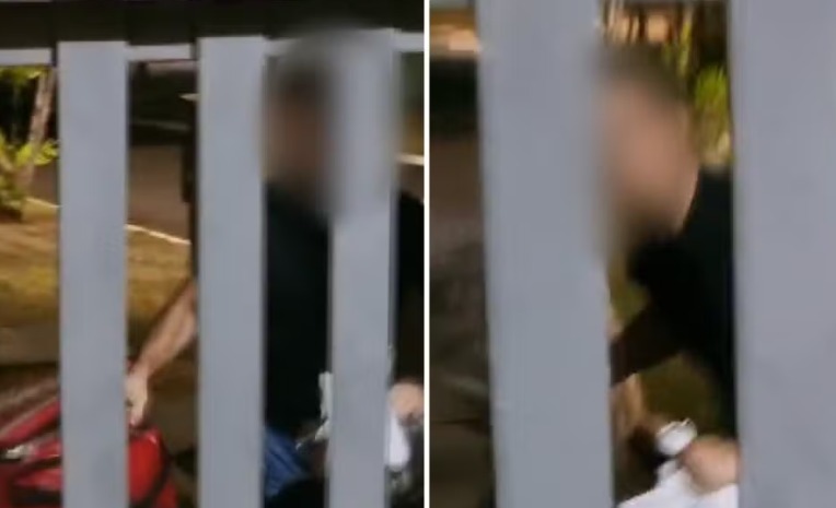 Cliente arremessa bag de entregador pelo portão após discussão