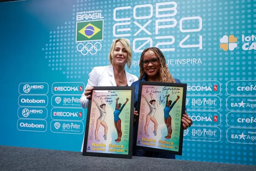 Rebeca Andrade e Nadia Comaneci fazem encontro em painel histórico da COB Expo