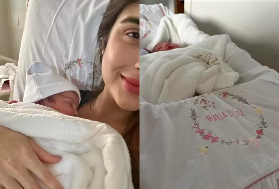 Nasce terceira filha de Letícia Almeida; veja fotos da bebê