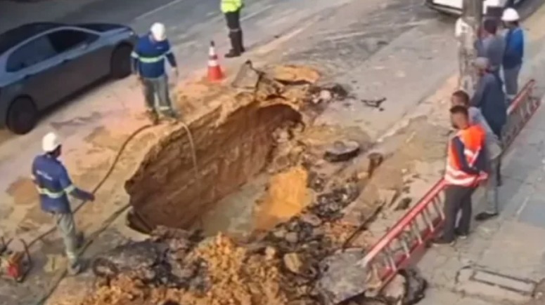 Obra de empresa danifica tubulação e bairros ficam sem água em Manaus