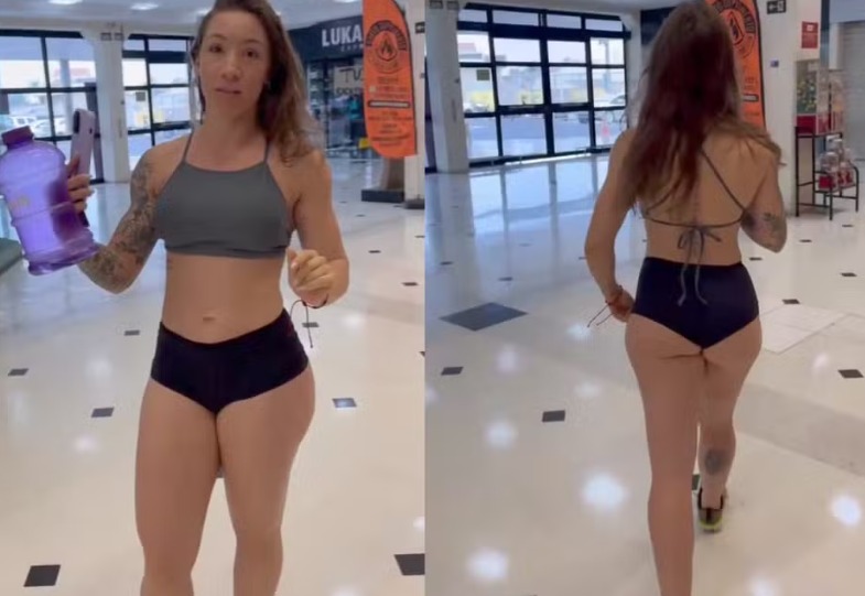 Influencer é expulsa por usar microshort na academia