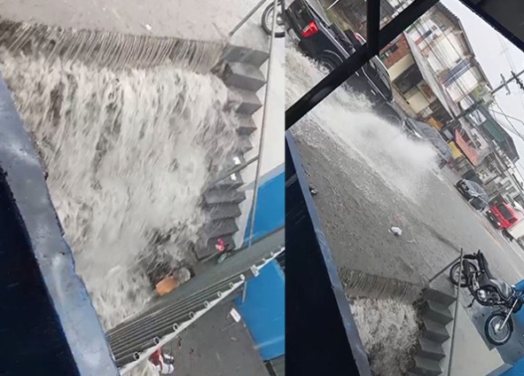 Chuva forte causa alagamentos em Manaus