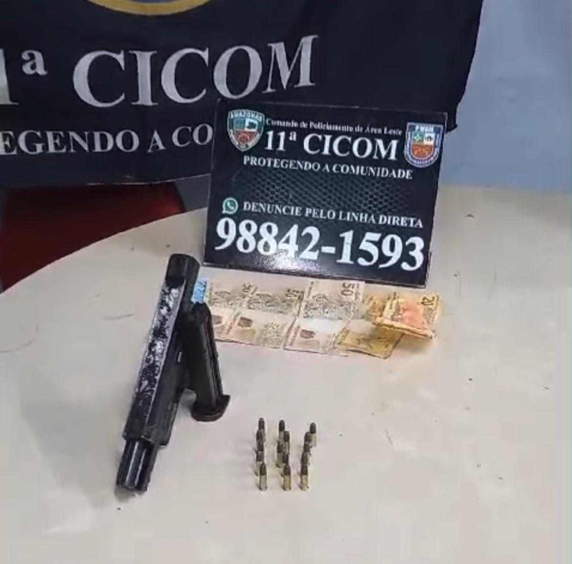 Embriagado e com arma de fogo, homem é preso intimidando vizinhos em Manaus