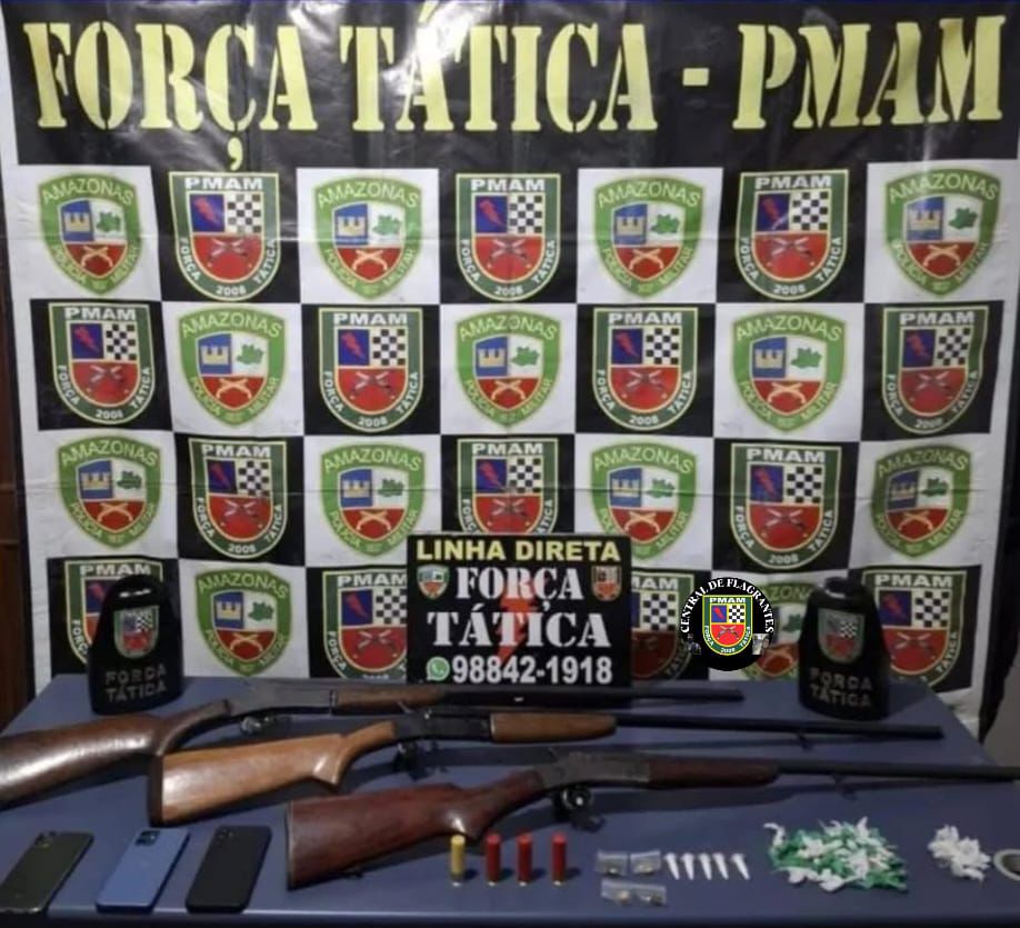 Polícia apreende armas e drogas em ponto de tráfico em ramal na AM-010