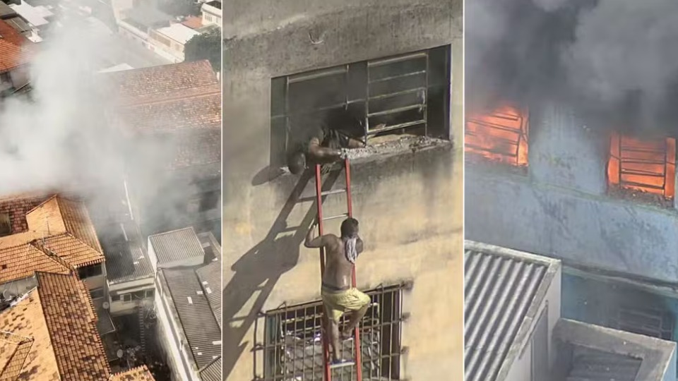 Incêndio atinge fábrica de fantasias no Rio, e vítimas fogem pelas janelas