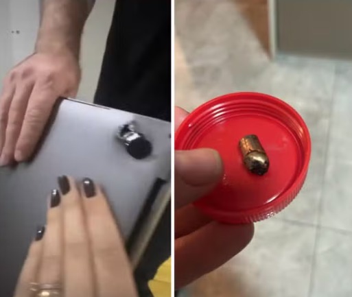 Notebook 'salva' motociclista de ser baleado nas costas em assalto