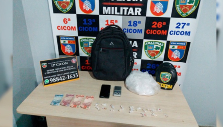 Jovem é preso com drogas na mochila em Manaus