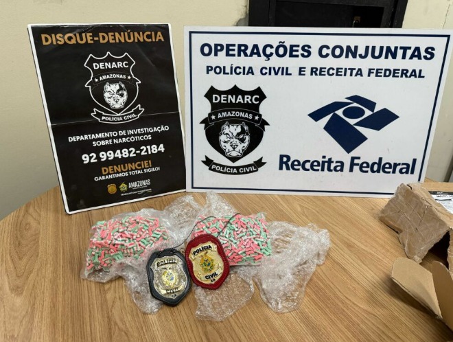 Polícia apreende carga de ecstasy avaliada em R$ 160 mil em Manaus