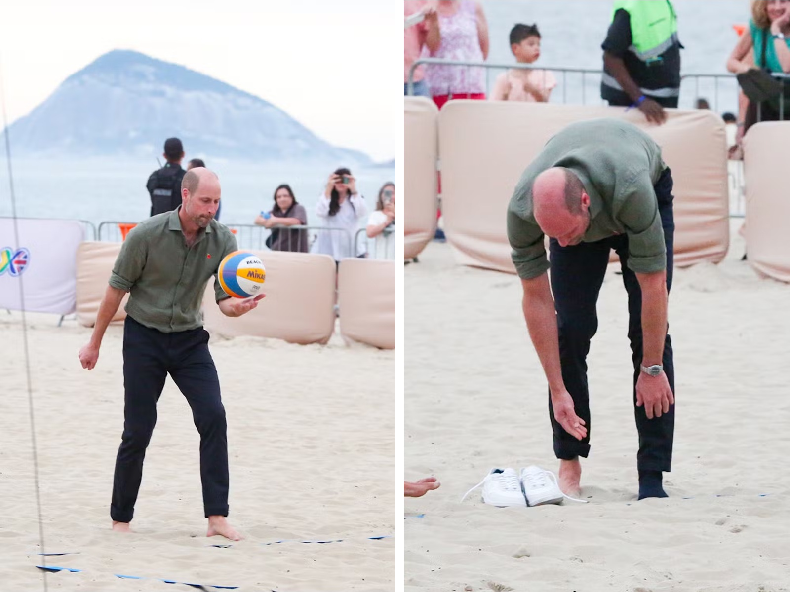 Príncipe William curte pontos turísticos do Rio e joga futevôlei; fotos