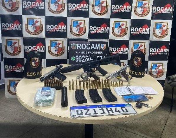 Grupo é preso com fuzil e arsenal do crime no Parque 10 