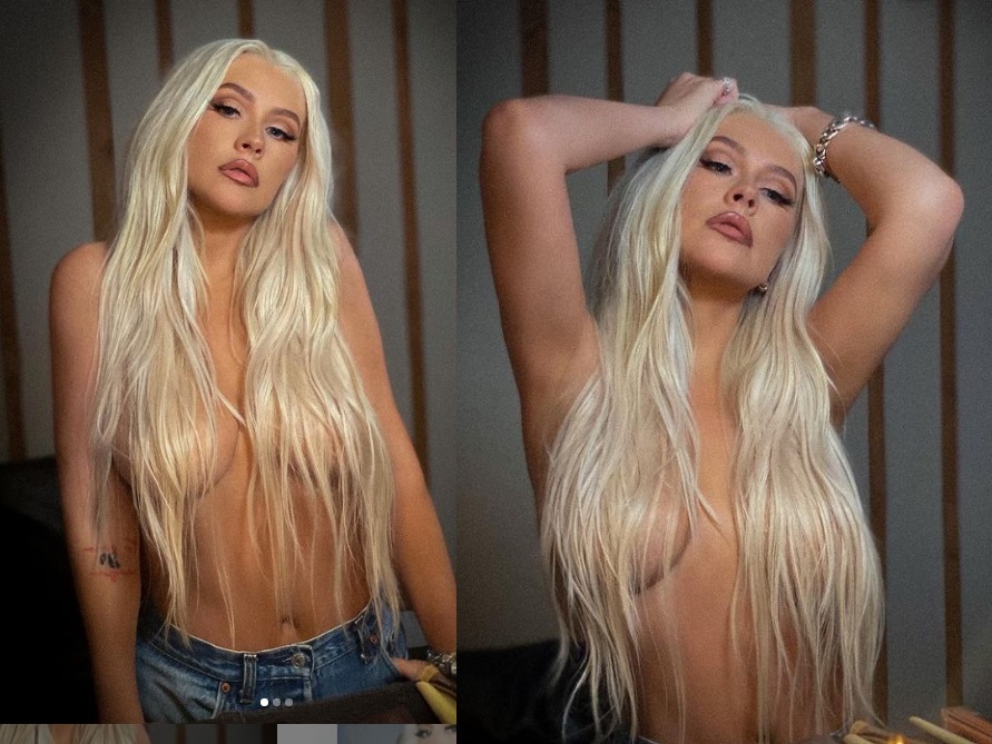 Aos 40, Christina Aguilera ‘para’ a internet com fotos de topless 