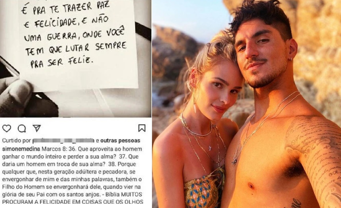 Gabriel Medina e mãe trocam farpas e Yasmin Brunet manda indireta