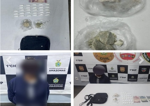 Suspeito é preso com bolsa 'recheada' de drogas em avenida de Manaus