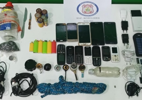 Celulares e drogas são apreendidos durante revista em unidade prisional no Amazonas