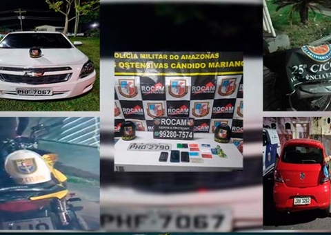Polícia recupera 5 veículos roubados em Manaus