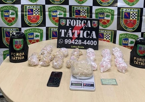 Suspeito é preso com drogas escondidas dentro de mochila em Manaus